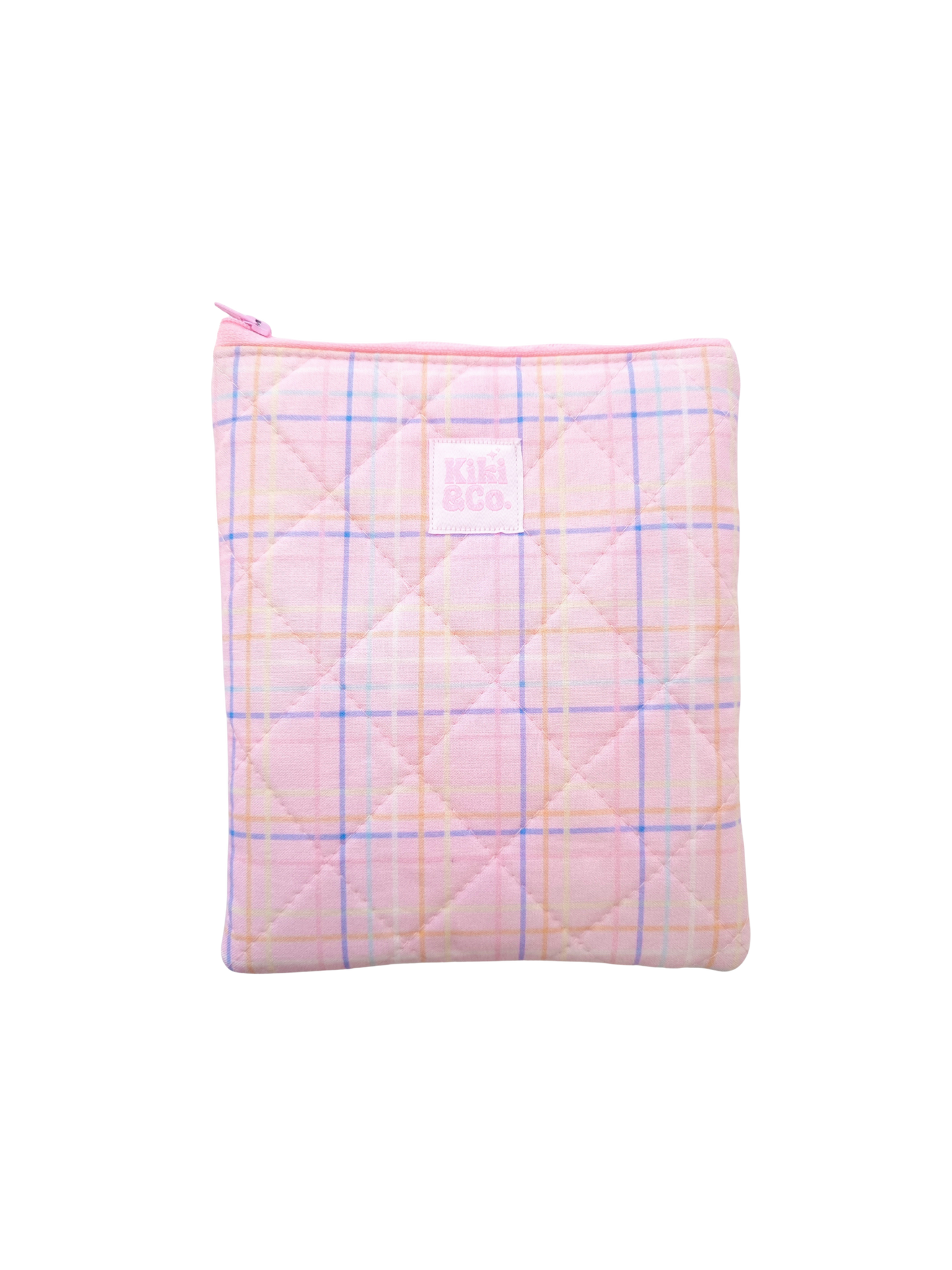 Quilted eReader Sleeve - Pastel Plaid