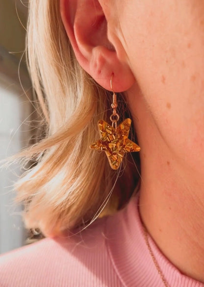 Twinkle Earrings - Gold Glitter