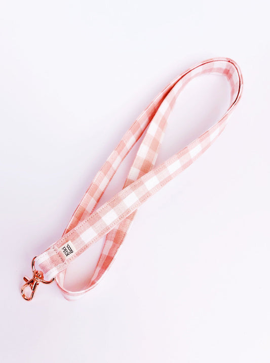 Handmade Lanyard - Pink Gingham