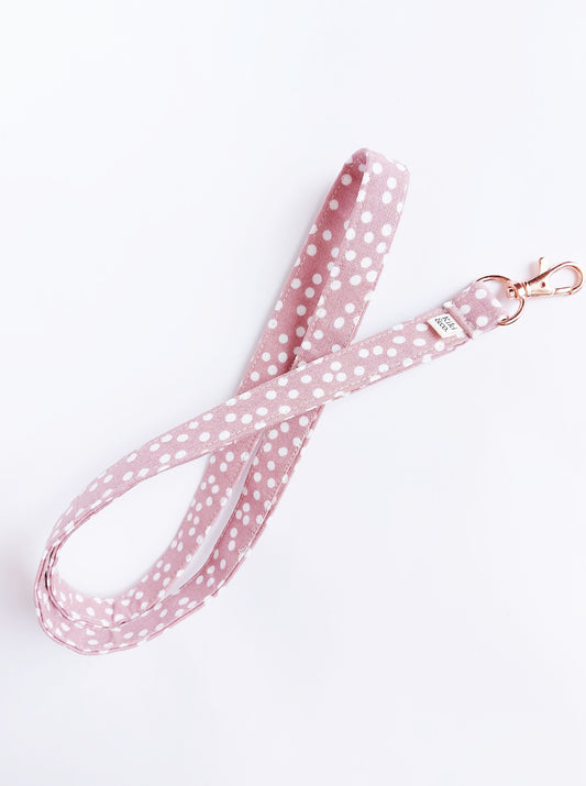 Handmade Lanyard - Spotty Pink