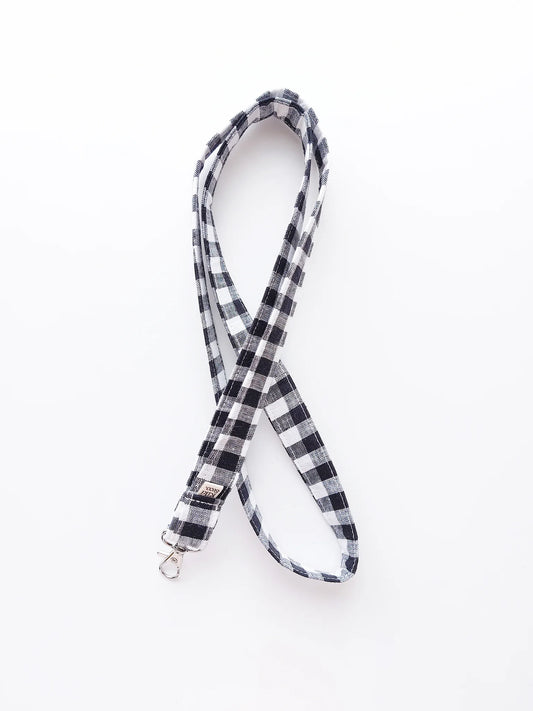 Handmade Lanyard - Black Gingham